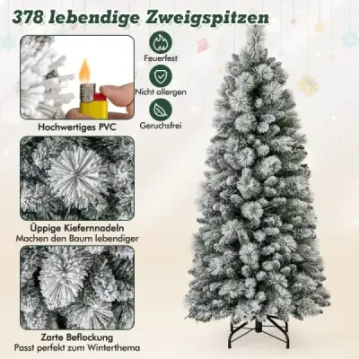 Umělý vánoční stromek se světly Slavnostní stromek Umělý stromek pro domácnost Zelený 150 cm