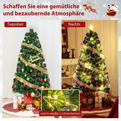 150 cm Künstlicher Weihnachtsbaum aus Glasfaser mit Beleuchtung Tannenbaum