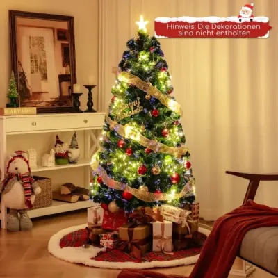 150 cm Künstlicher Weihnachtsbaum aus Glasfaser mit Beleuchtung Tannenbaum