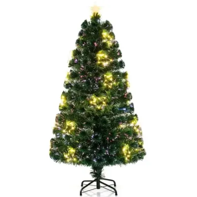 150 cm Künstlicher Weihnachtsbaum aus Glasfaser mit Beleuchtung Tannenbaum