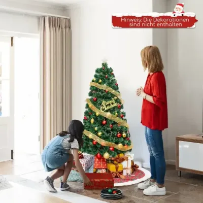150 cm Künstlicher Weihnachtsbaum aus Glasfaser mit Beleuchtung Tannenbaum