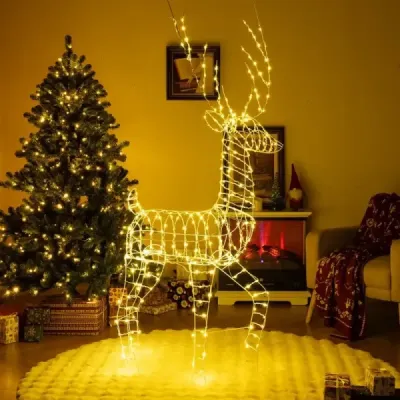 LED sob velký svítící vánoční dekorace 186 cm Vánoční postava s 300 teplými bílými světly