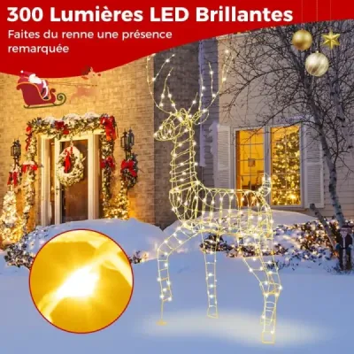 LED sob velký svítící vánoční dekorace 186 cm Vánoční postava s 300 teplými bílými světly