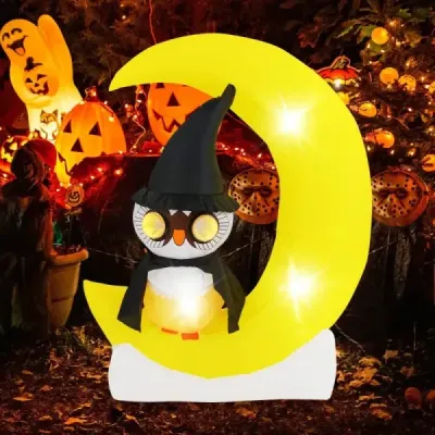 155CM LED nafukovací sovy stojící na Měsíci Strašná halloweenská dekorace