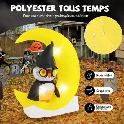 155CM LED nafukovací sovy stojící na Měsíci Strašná halloweenská dekorace