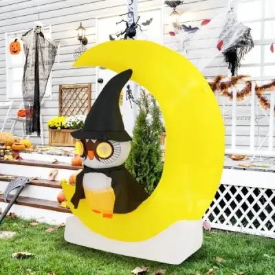 155CM LED nafukovací sovy stojící na Měsíci Strašná halloweenská dekorace