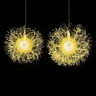 Leuchtkugel Weihnachten 2 Stück LED Kugeln Zum Hinhängen Weihnachtsbeleuchtung für außen und innen Gold