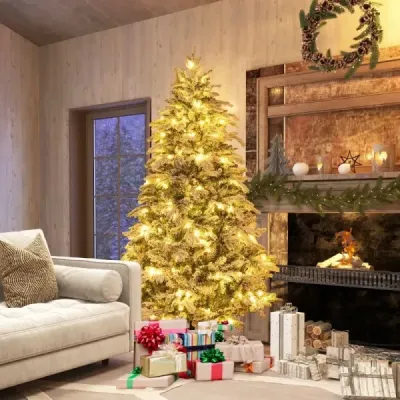 180 cm umělý vánoční stromek se světly a 260 LED diodami v teplé bílé
