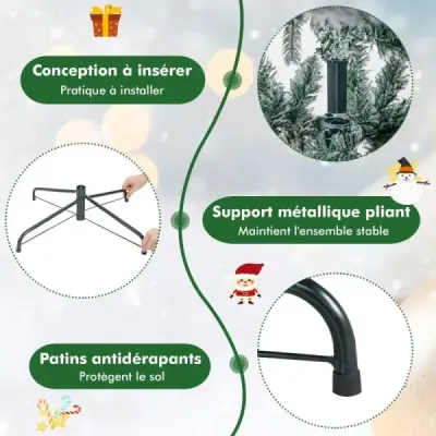 180 cm umělý vánoční stromek se světly a 260 LED diodami v teplé bílé
