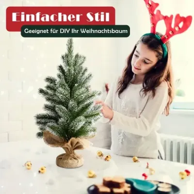 Mini vánoční stromeček na stůl, 50 cm, zasněžený, se stojánkem