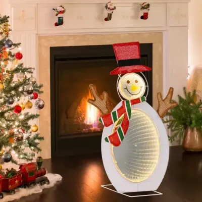 LED sněhulák se 2 tunelovými světýlky Vánoční figurka Vánoční osvětlení