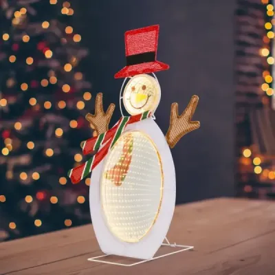 LED sněhulák se 2 tunelovými světýlky Vánoční figurka Vánoční osvětlení