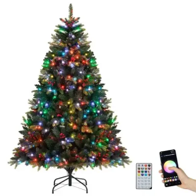 180 cm umělý vánoční stromeček s 370 vícebarevnými RGB světly ovládanými aplikací