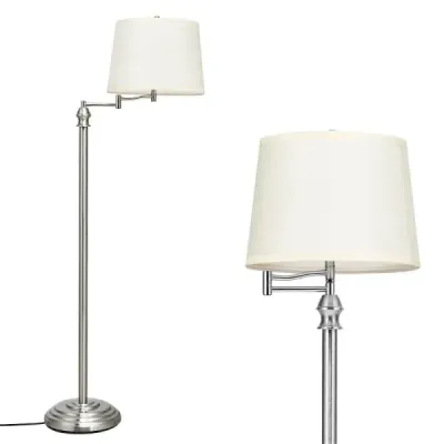Stojací lampa Stojací lampa s podstavcem a stínidlem na čtení 35,5 x 152 cm Béžová barva