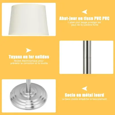 Stojací lampa Stojací lampa s podstavcem a stínidlem na čtení 35,5 x 152 cm Béžová barva