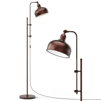 Stojací lampa s nastavitelnou výškou a hlavou lampy a kovovým rámem Čtecí lampa Stojací lampa