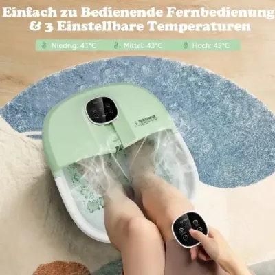 Klappbares Fußbad mit Wärme Fußbad mit Fernbedienung Massagegerät 33,5 x 41 x 20,5 cm Grün