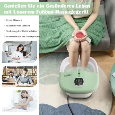 Klappbares Fußbad mit Wärme Fußbad mit Fernbedienung Massagegerät 33,5 x 41 x 20,5 cm Grün