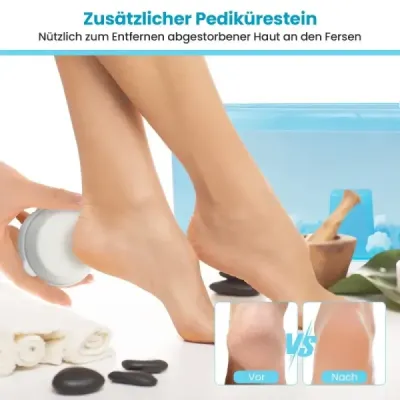 Masážní koupel na nohy Koupel na nohy s odnímatelným pedikérským kamenem 1-hodinové automatické vypnutí Modrá