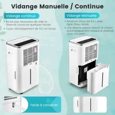 Odvlhčovač vzduchu Odvlhčovač vzduchu s nádrží na vodu o objemu 6,5 l až 30 ㎡ 25 l / den