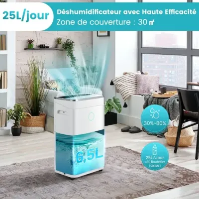Odvlhčovač vzduchu Odvlhčovač vzduchu s nádrží na vodu o objemu 6,5 l až 30 ㎡ 25 l / den