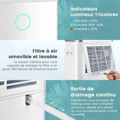 Odvlhčovač vzduchu Odvlhčovač vzduchu s nádrží na vodu o objemu 6,5 l až 30 ㎡ 25 l / den