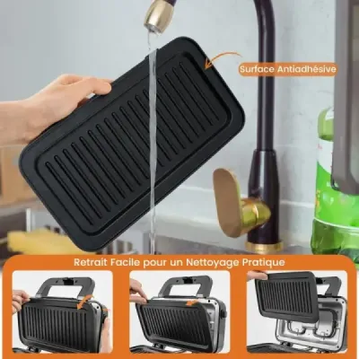 Přenosný elektrický sendvičovač 3 v 1 na vafle a panini a sendvičovač