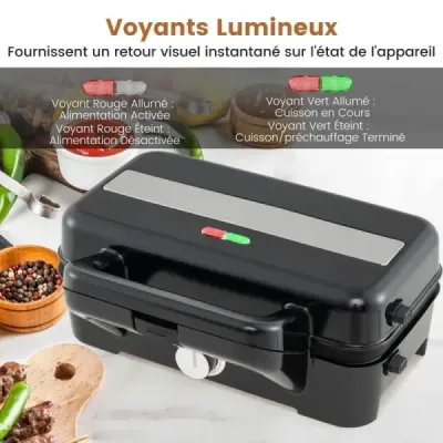 Přenosný elektrický sendvičovač 3 v 1 na vafle a panini a sendvičovač