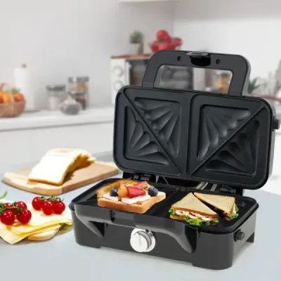 Přenosný elektrický sendvičovač 3 v 1 na vafle a panini a sendvičovač