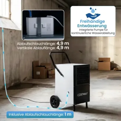 Odvlhčovač vzduchu pro komerční použití, 60 l/den, odvlhčovač pro prostory o rozloze 200 m², stavební odvlhčovač