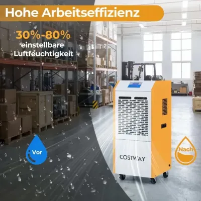 Odvlhčovač vzduchu 90 l/den, stavební odvlhčovač pro komerční použití, s čerpadlem, odtokovou hadicí,