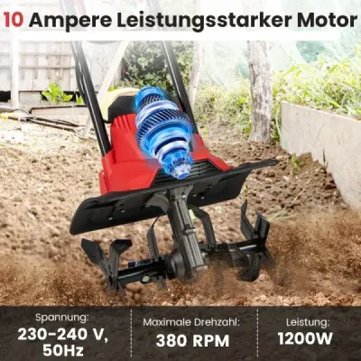 Elektrický kultivátor 1200 W | Pracovní šířka 36 cm |