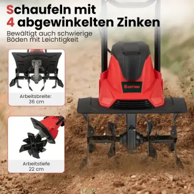 Elektrický kultivátor 1200 W | Pracovní šířka 36 cm |