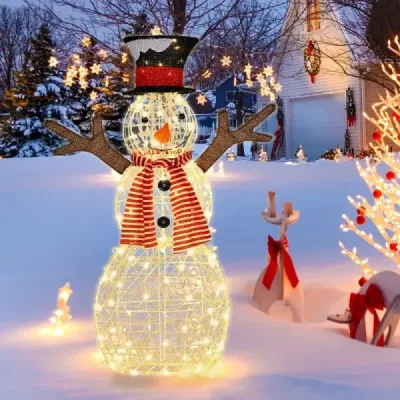 LED sněhulák s 80 LED světly vánoční dekorace vánoční figurka 66 x 14 x 110 cm