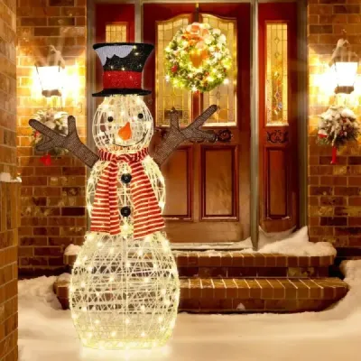 LED sněhulák s 80 LED světly vánoční dekorace vánoční figurka 66 x 14 x 110 cm