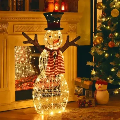 LED sněhulák s 80 LED světly vánoční dekorace vánoční figurka 66 x 14 x 110 cm