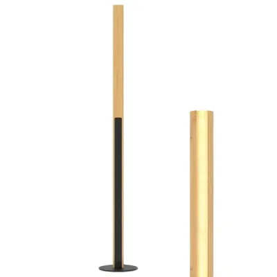 Bambusová stojací lampa stmívatelná LED rohová lampa s nožním spínačem 3000K-6000K 122 cm příroda
