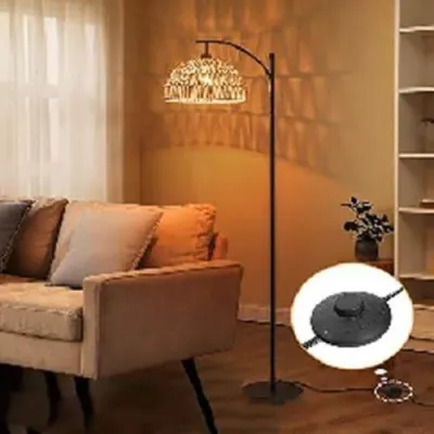 160 cm stojací lampa se závěsným stínidlem a nožním vypínačem Zásuvka E27 Stojací lampa