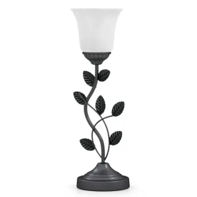 Vintage noční lampa se stínidlem z tulipánového skla a kovovými listy Retro noční lampa