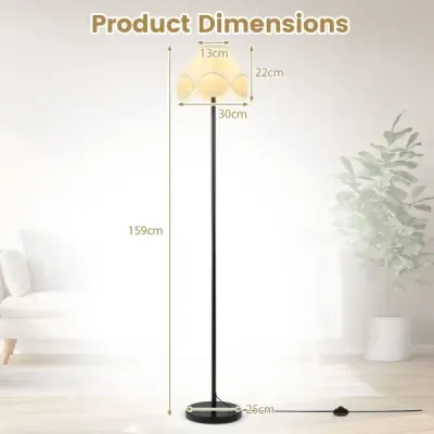 Stojací lampa s regulací jasu, 159 cm, s plynule nastavitelným jasem a látkovým stínidlem v černé barvě