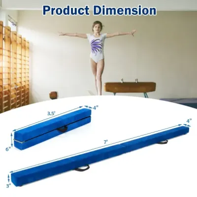 2.1M Balance Beam Gymnastický trénink Skládací odolný Fitness Black