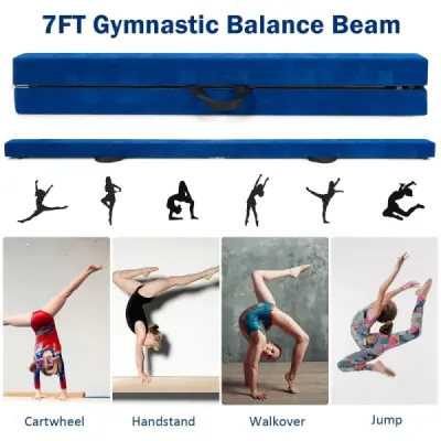 2.1M Balance Beam Gymnastický trénink Skládací odolný Fitness Black