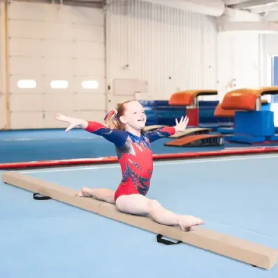 2,1m kladina na gymnastiku, trénink, skládací, odolná, fitness, hnědá