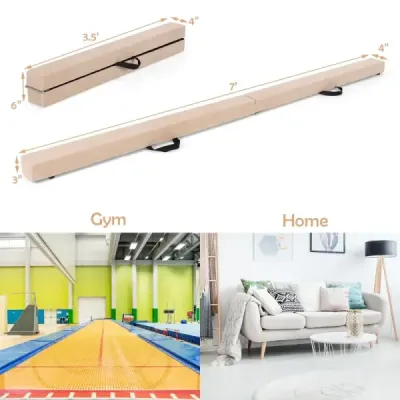 2,1m kladina na gymnastiku, trénink, skládací, odolná, fitness, hnědá
