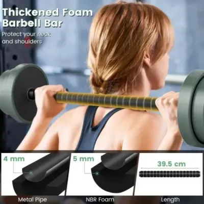 Sada činek 4 v 1, nastavitelná sada činek 20 kg, včetně činky a tyče Kunz a kettlebellů