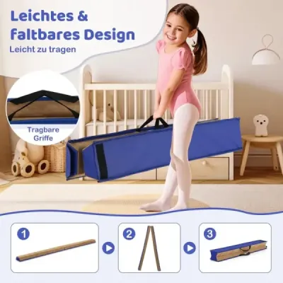 40 cm detská kladina s rukoväťou na prenášanie Semišový poťah skladací vyvažovačka modrá