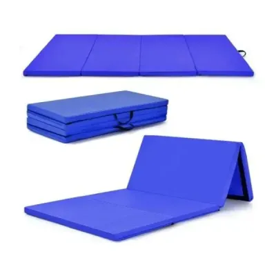 Gymnastická podložka s odnímatelným potahem z PU kůže 240 x 117 x 5 cm Fialová + růžová