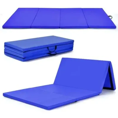 Gymnastická podložka s odnímatelným potahem z PU kůže 240 x 117 x 5 cm Fialová + růžová