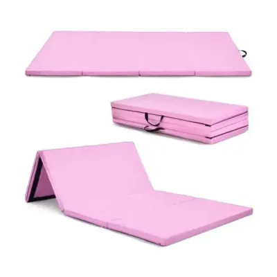 Gymnastická podložka s odnímatelným potahem z PU kůže 240 x 117 x 5 cm Fialová + růžová
