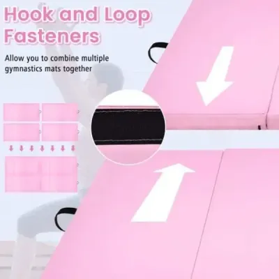 Gymnastická podložka s odnímatelným potahem z PU kůže 240 x 117 x 5 cm Fialová + růžová